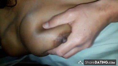 Indian girl fucked and creampied by white dick close-up
