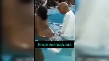 Pastor fucks church members in a pool party
