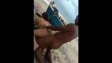 2 white beach sex with BBC