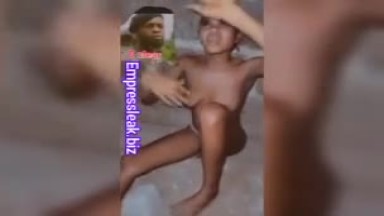 Girl beaten and stripped naked for stealing
