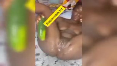 Volta girl Seyram fucking with cucumber