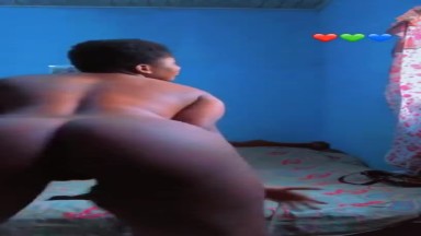 After smoking weed, she dance naked on camera.