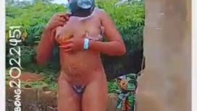 Evelyn loves bathing in public