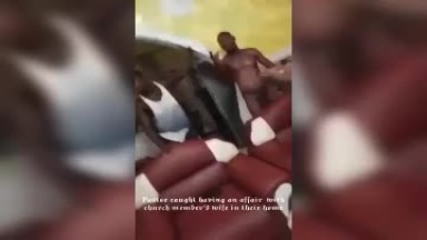 A pastor beaten naked after he was caught sleeping with a married woman