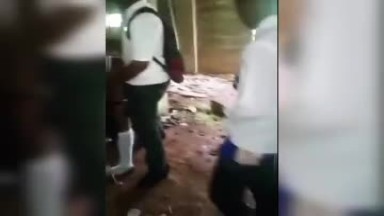 Bad students fucking at a corner after school